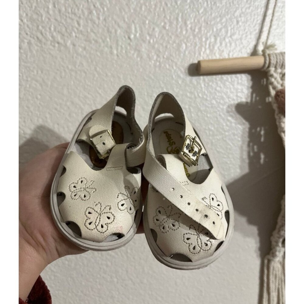 vintage made in usa small steps baby leather sandals size 2c